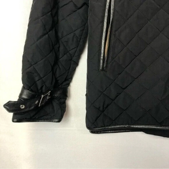 Coach Black Quilted Signature Snap Leather Trim Jacket S - Picture 3 of 3